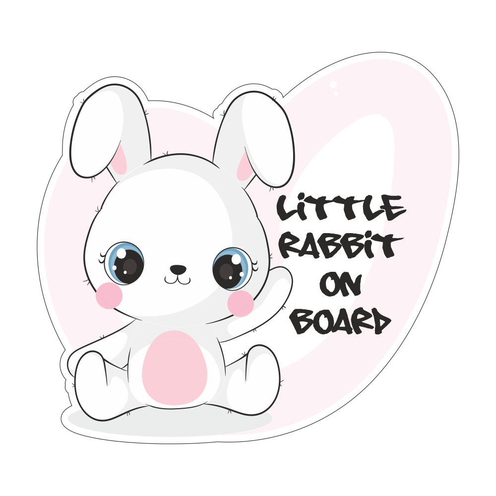 Dítě v autě - Little Rabbit On Board - tištěná
